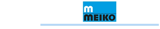Meikologo met blauwe streep