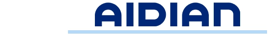 Aidian logo met blauwe streep