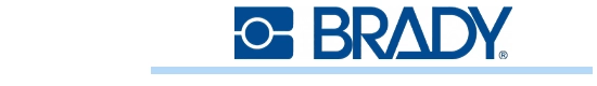 Brady logo met blauwe streep