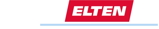 Elten logo met blauwe streep