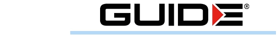 Guide logo met blauwe streep