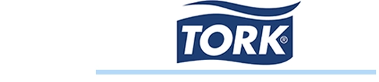 Tork logo met blauwe streep