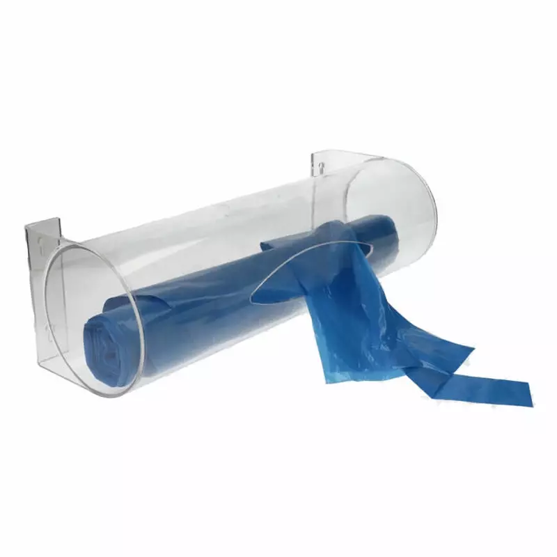 Acrylic dispenser for aprons on a roll