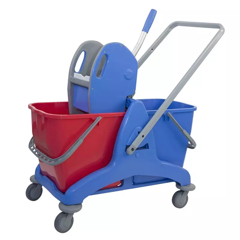Rolemmer dubbel kunststof met strengenmop-pers 2x25 l