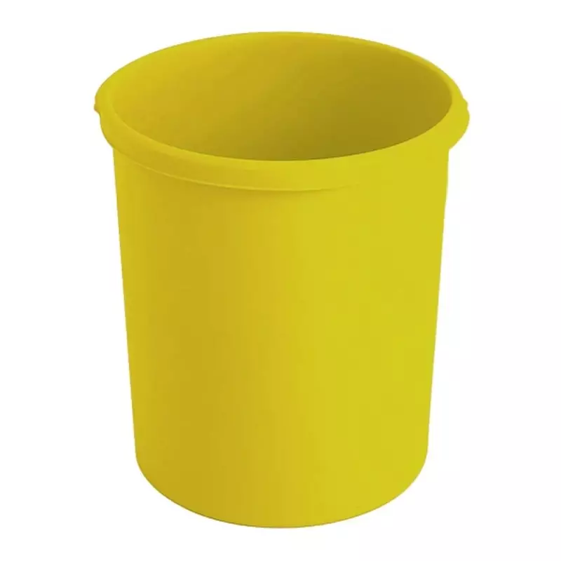 Corbeille à papier ronde en plastique jaune Ø375 x 410 mm 30 litres
