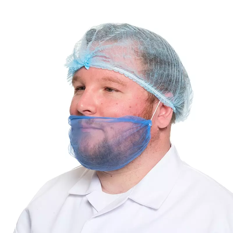 Disposable baardmasker nylon extra fijn micromaas blauw