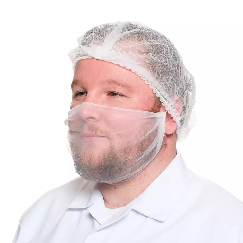 Masque à barbe jetable en nylon micro-maille extra fine blanche