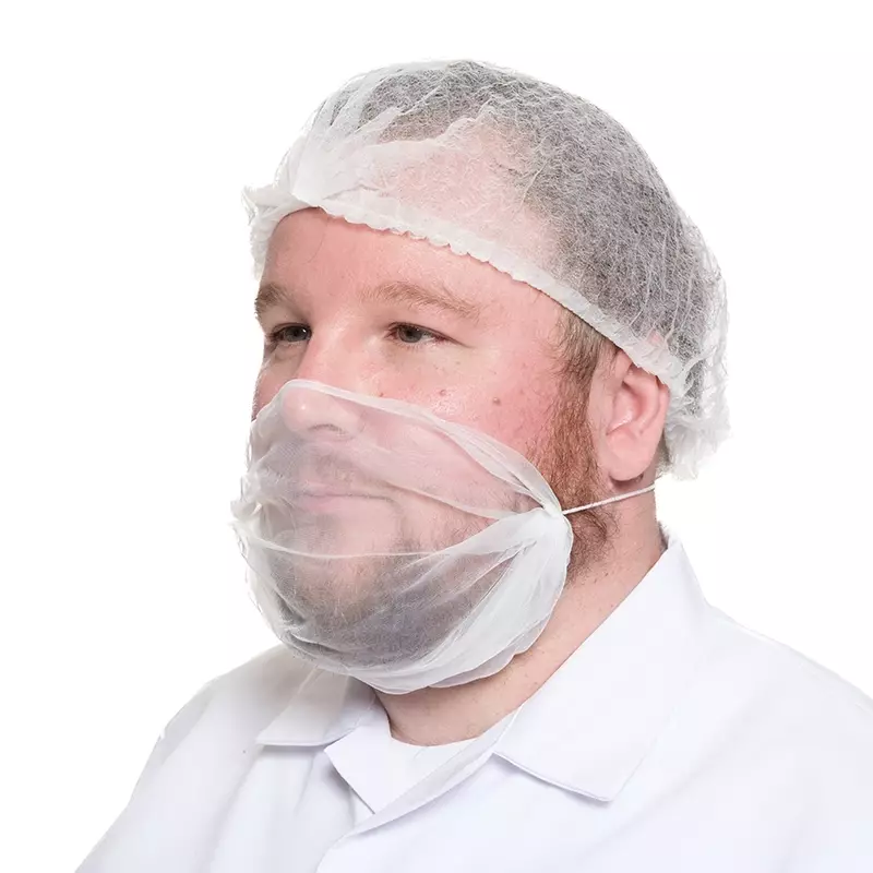 Beard mask micro mesh nylon super fine mesh XL white