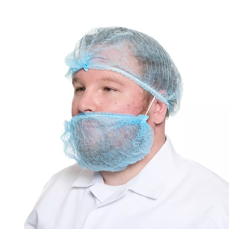 Masque à barbe jetable Hycare en polypropylène non tissé bleu