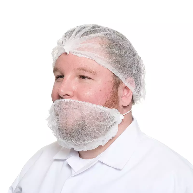 Masque à barbe jetable Hycare en polypropylène non tissé blanc