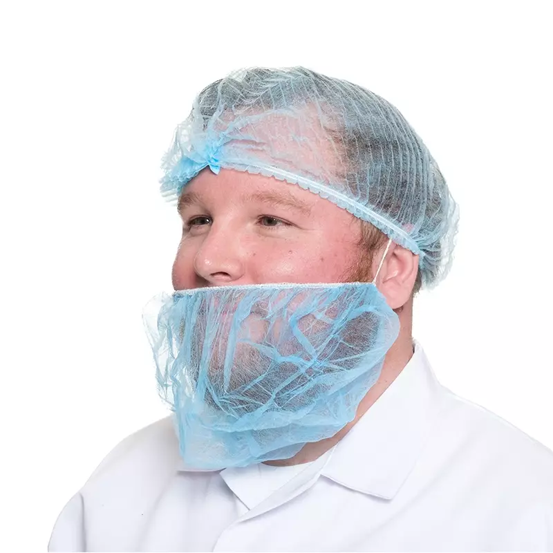 Masque à barbe jetable Hycare en polypropylène non tissé, extra large, bleu