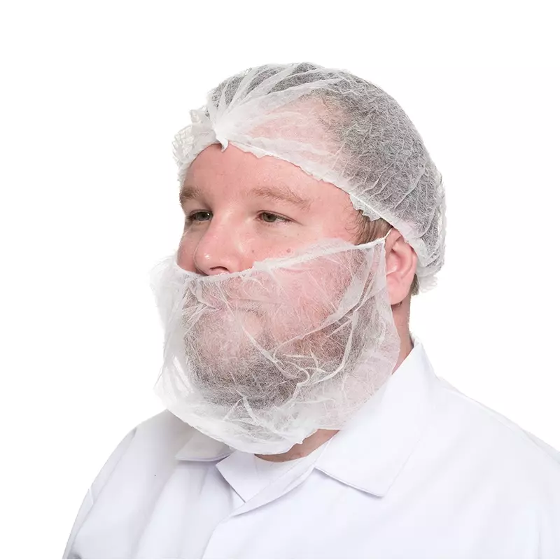 Hycare disposable beard mask non-woven polypropylene extra large white