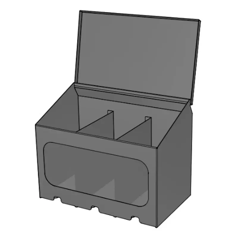 Stainless steel dispenser with viewing window for 3x Nova 38 gloves