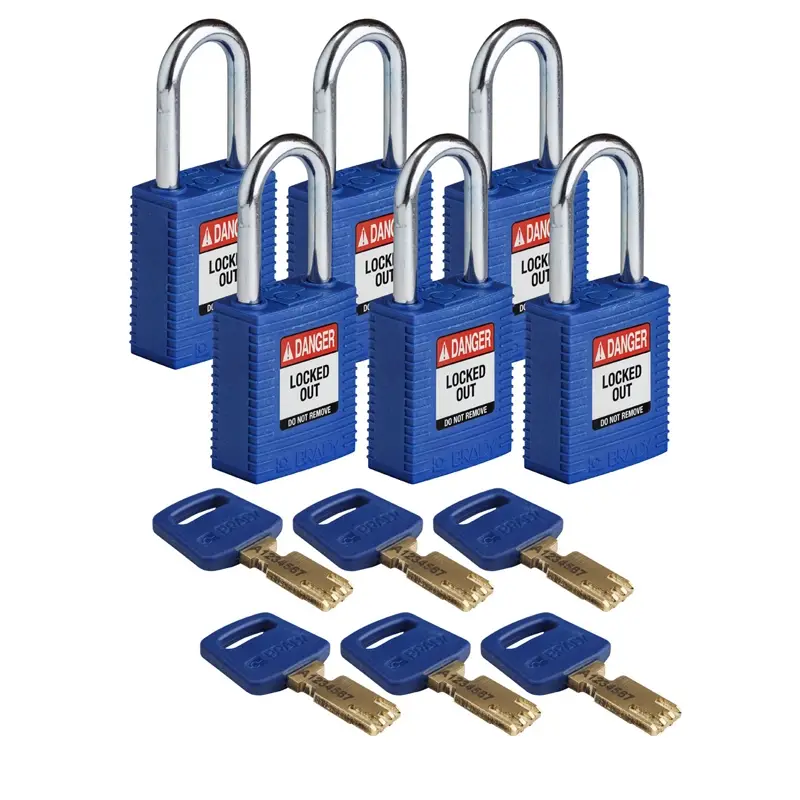 Brady 150316 SafeKey Nylon veiligheidssloten Danger Locked Out blauw