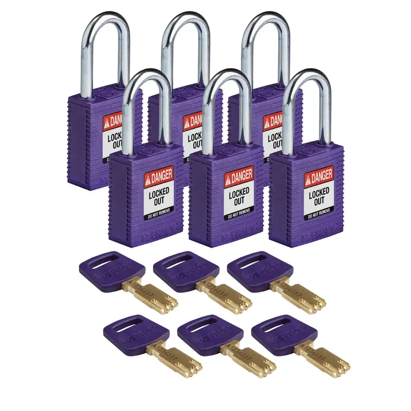 Brady 150362 SafeKey Nylon veiligheidssloten Danger Locked Out paars
