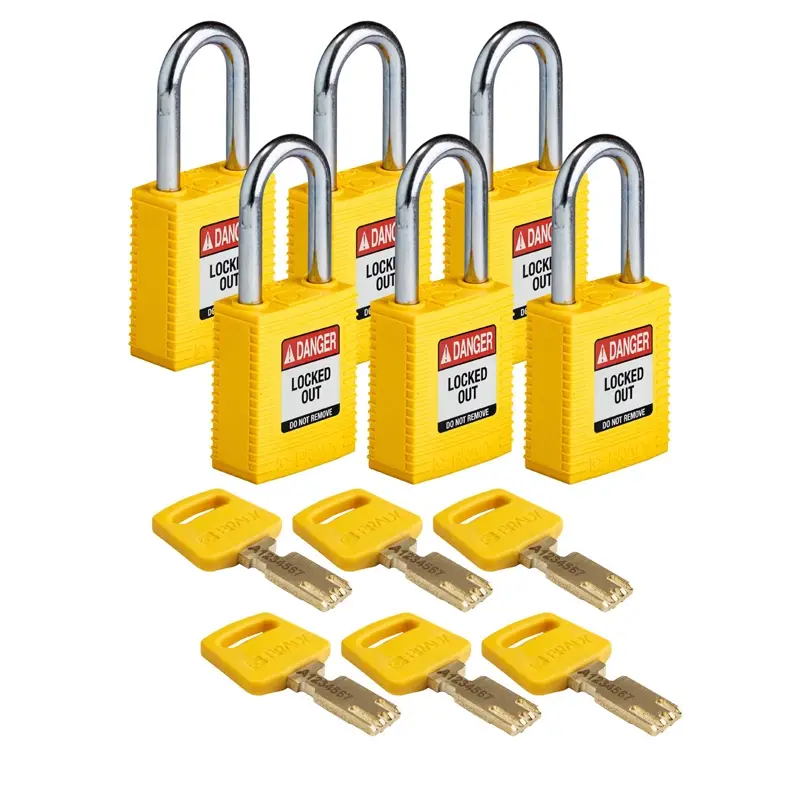 Brady 150225 SafeKey Nylon veiligheidssloten Danger Locked Out geel
