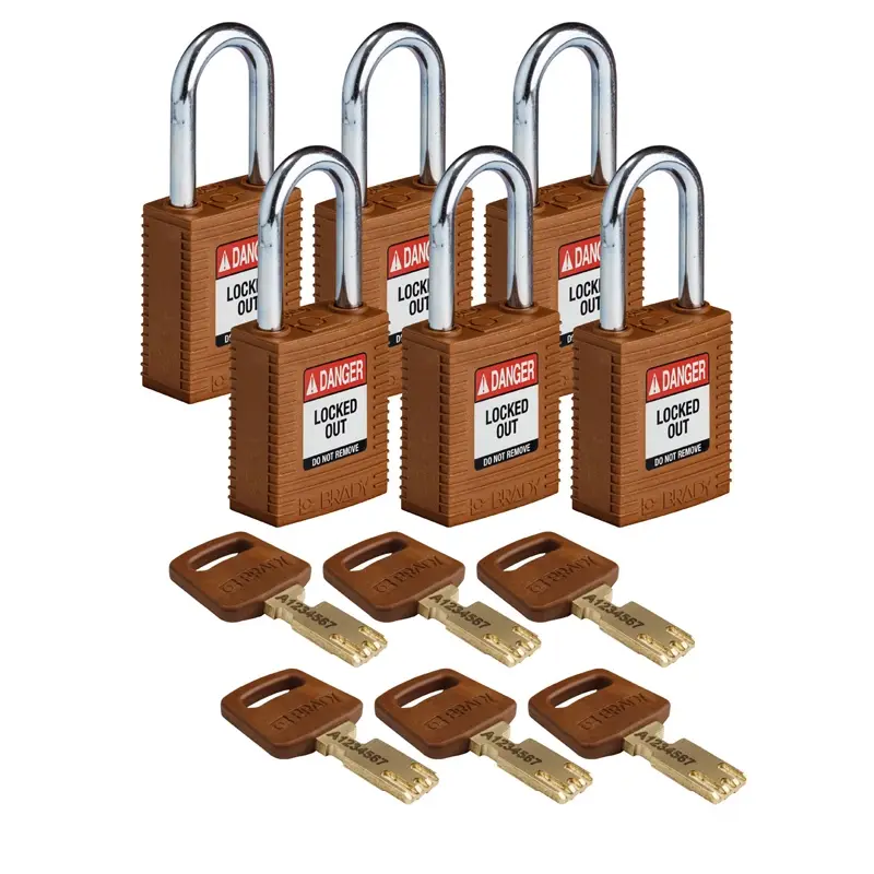 Brady 150269 SafeKey Nylon safety locks Danger Locked Out brown