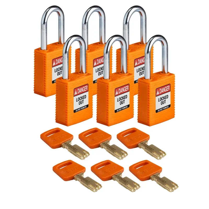 Brady 150336 SafeKey Nylon safety locks Danger Locked Out orange