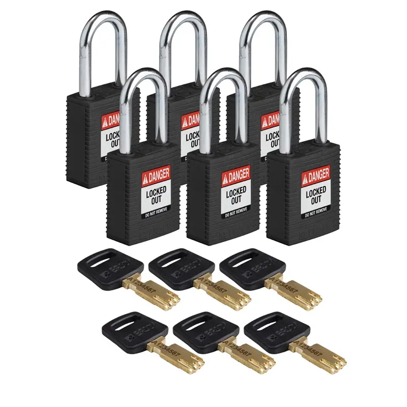 Brady 150224 SafeKey Nylon safety locks Danger Locked Out black