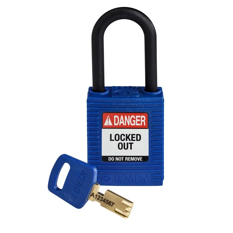 Cadenas de sécurité en nylon Brady SafeKey 150366 - Danger - Verrouillé - Bleu