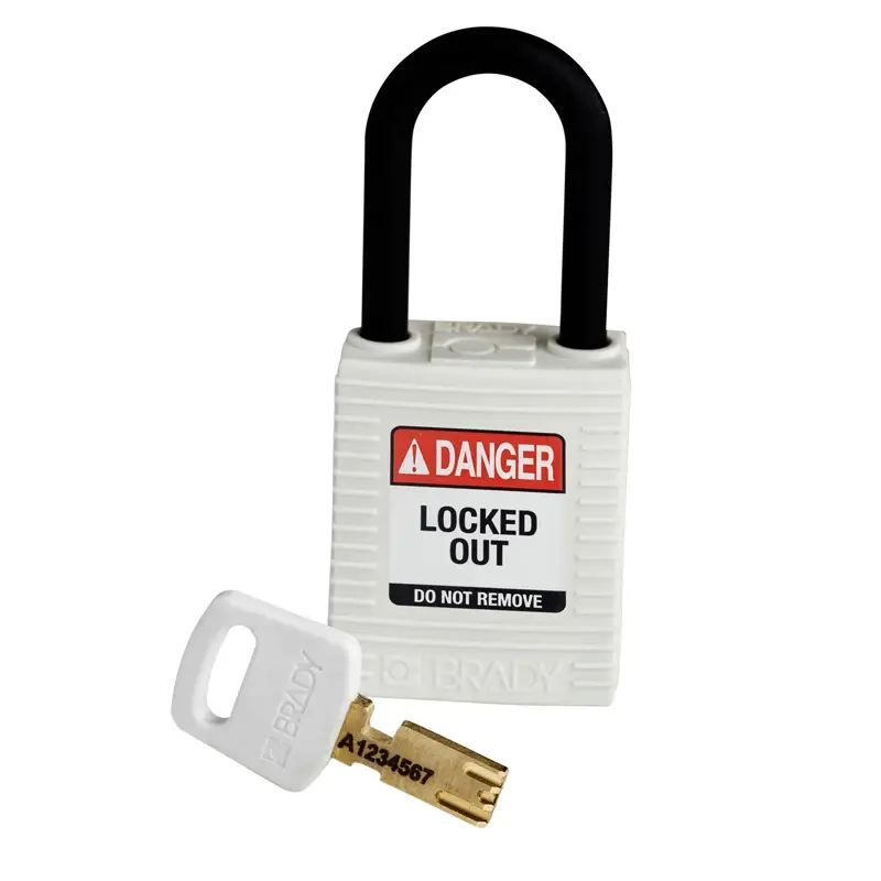 Brady 150365 SafeKey Nylon security lock Danger Locked Out white