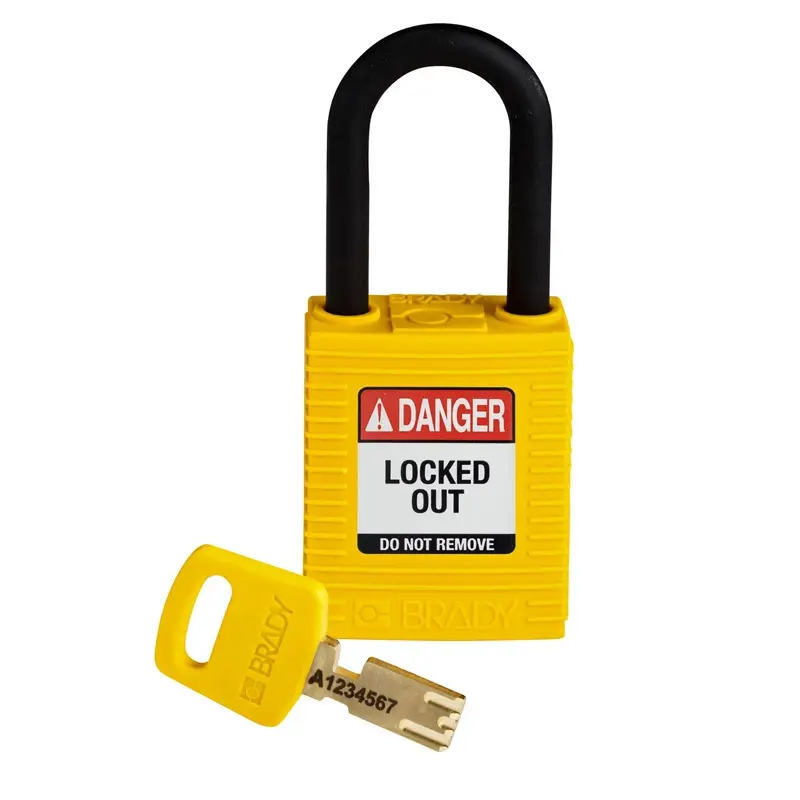 Cadenas de sécurité en nylon Brady SafeKey 150232 - Danger - Verrouillé - Jaune