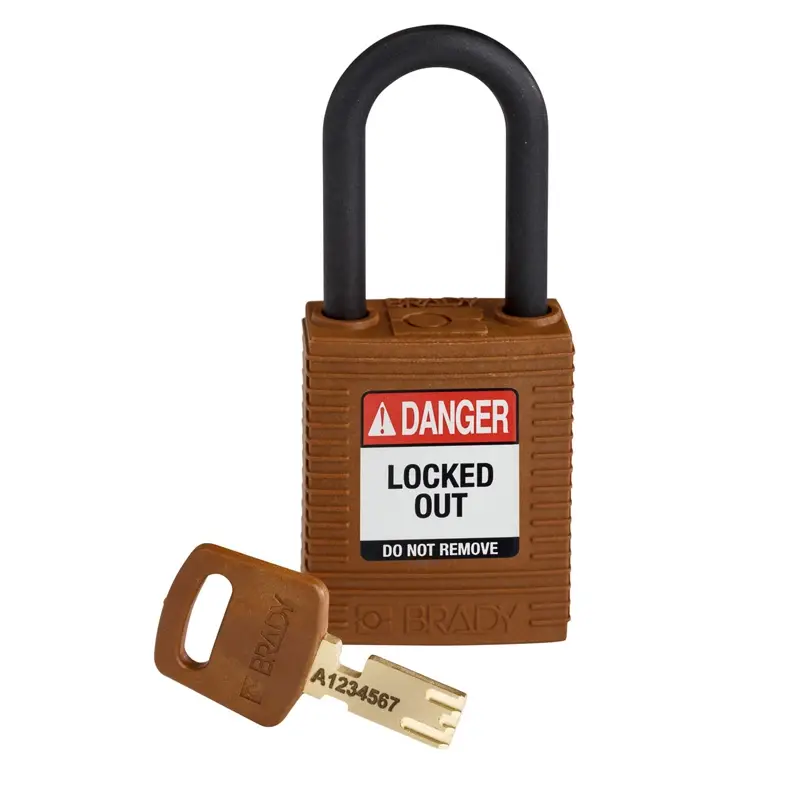 Cadenas de sécurité Brady SafeKey en nylon marron, 6 pièces, référence 150318