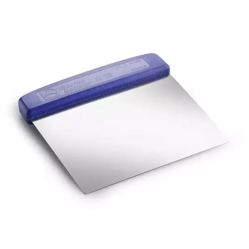 Racloir à pâte en acier inoxydable 13,5 x 13,5 cm bleu