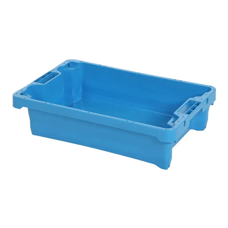 Stackable nestable fish box 600x400x155 mm 20 liters light blue