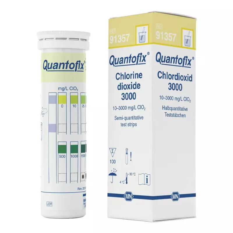 Bandelettes de test Quantofix pour le dioxyde de chlore 0-3000 mg/l