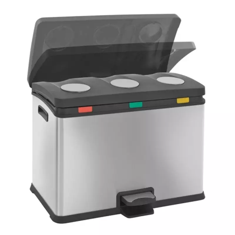 Poubelle à pédale en acier inoxydable EKO Rejoice 12+12+12 litres