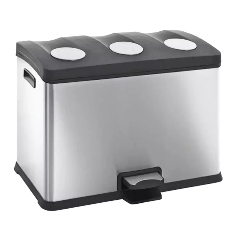 Poubelle à pédale en acier inoxydable EKO Rejoice 12+12+12 litres
