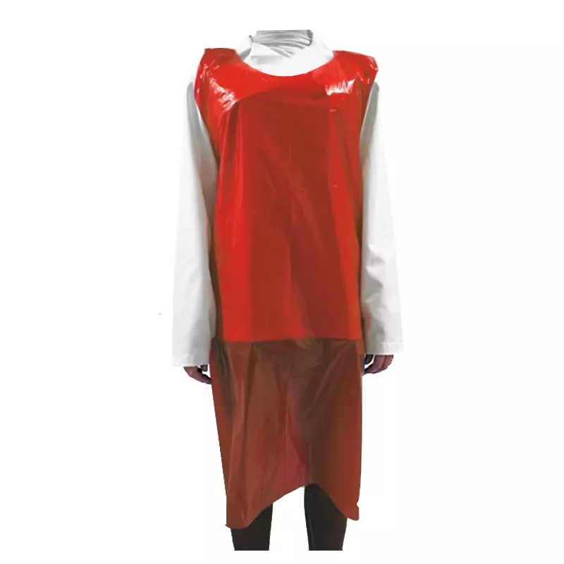 Hycare disposable apron 20 µm polyethylene 80x125 cm on roll red
