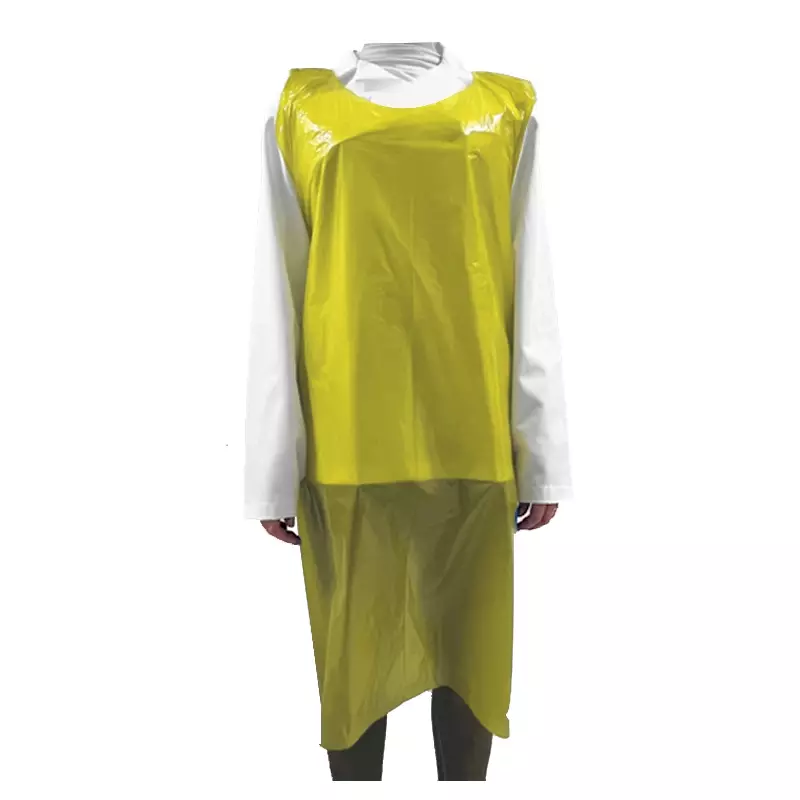 Hycare disposable schort 20 mu polyethyleen 80x125 cm op rol geel