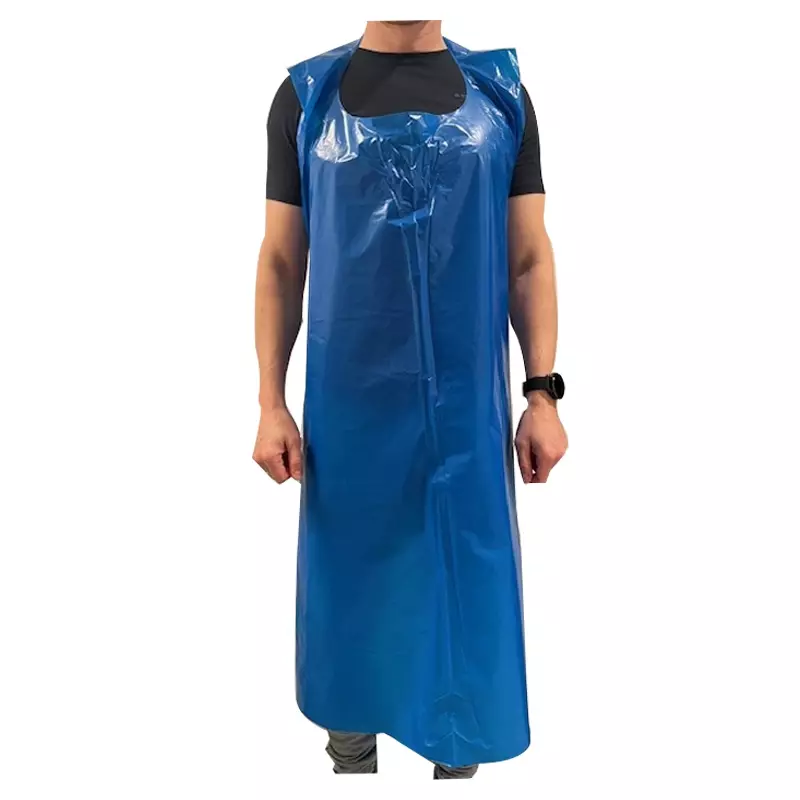 Hycare disposable schort 50 mu polyethyleen 80x125 cm op rol blauw