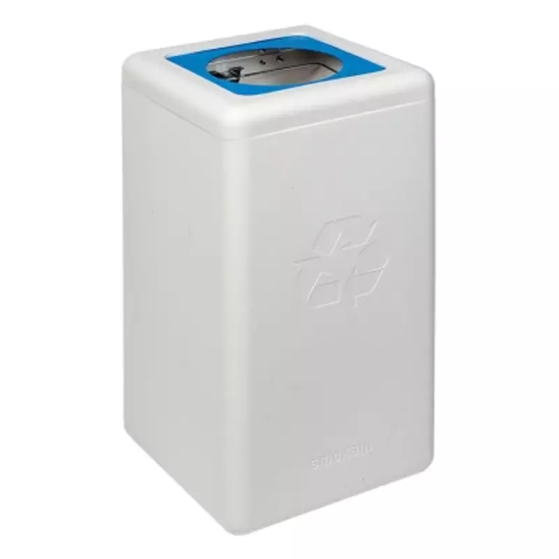 BrickBin waste bin with round 20 cm opening for paper, 65 liters, white/blue