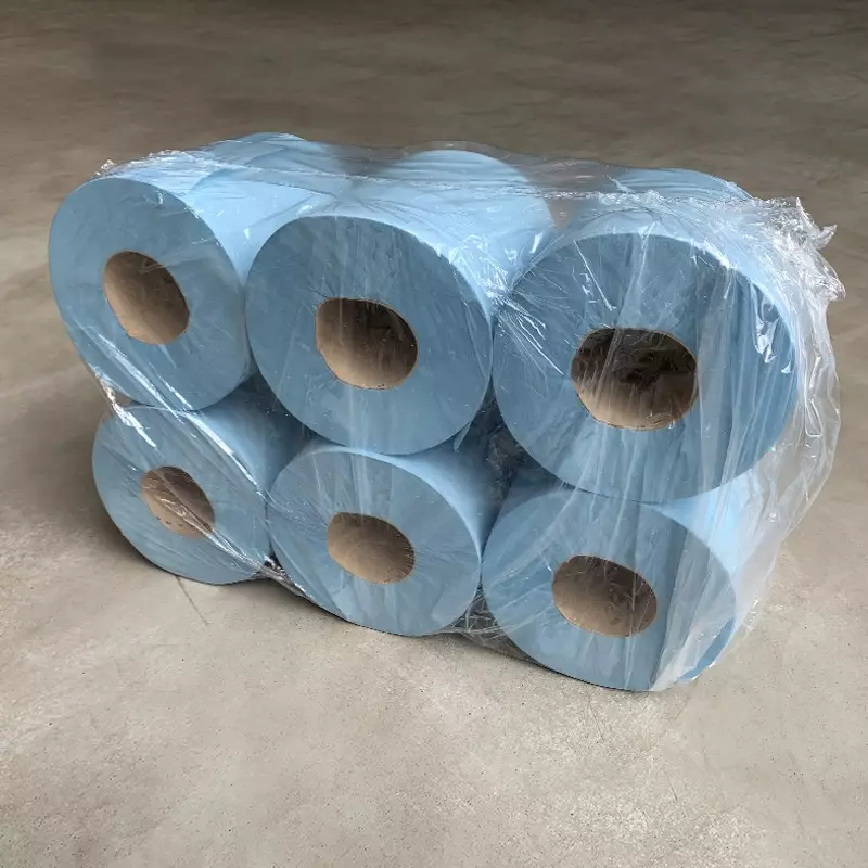 Papier de nettoyage midi 1 pli à alimentation centrale 300 mètres bleu