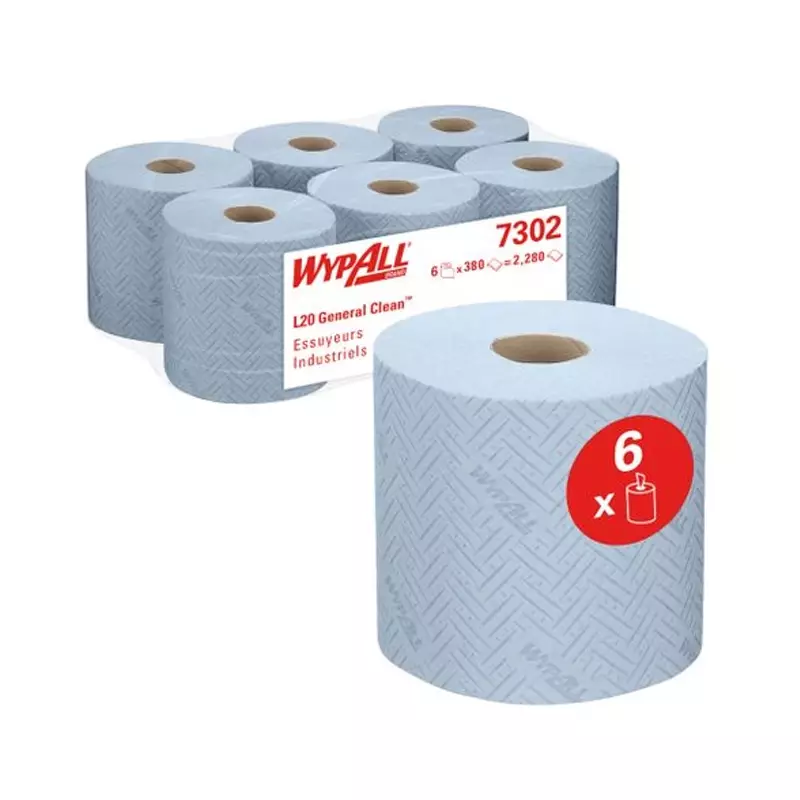 Kimberly-Clark Wypall L20 7302 polishing roll midi 2-ply 38x18.3 cm blue
