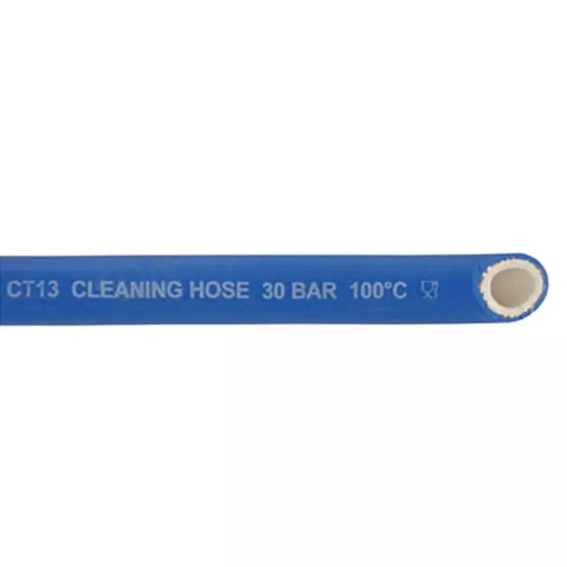 Tuyau de nettoyage alimentaire NVC 1/2 BUD pivotant - 1/2 BID conique avec 1 protection de tuyau bleue 20 mètres