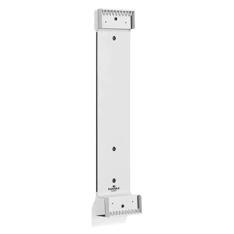 Durable wall holder for 10 magnetic document sleeves grey