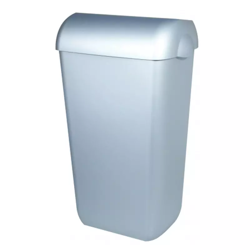 Poubelle ouverte en plastique PlastiQline PQA43M, 43 litres, aspect inox