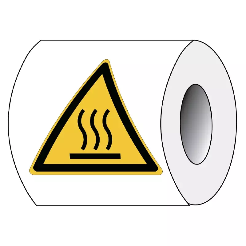 Brady sticker on roll warning hot surface W017 100x87 mm