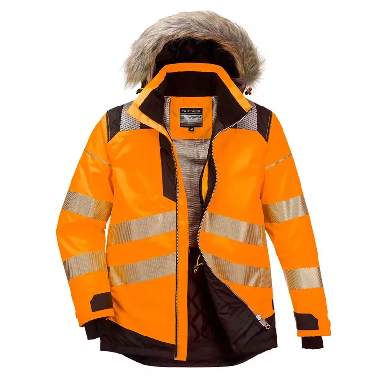 Parka haute visibilité Portwest PW369 noire/orange fluo taille M