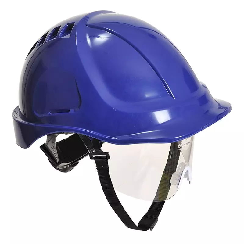 Portwest PW54 safety helmet with visor 6-point adjustment cornflower blue