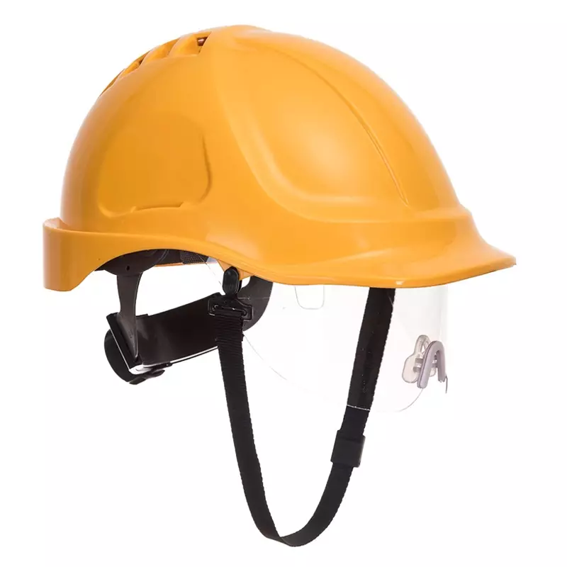 Casque de sécurité Portwest PW55 avec visière réglable en 6 points, jaune