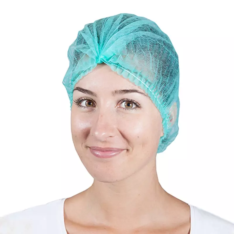 Hycare disposable hairnets fully detectable spiral non-woven PP 58 cm green