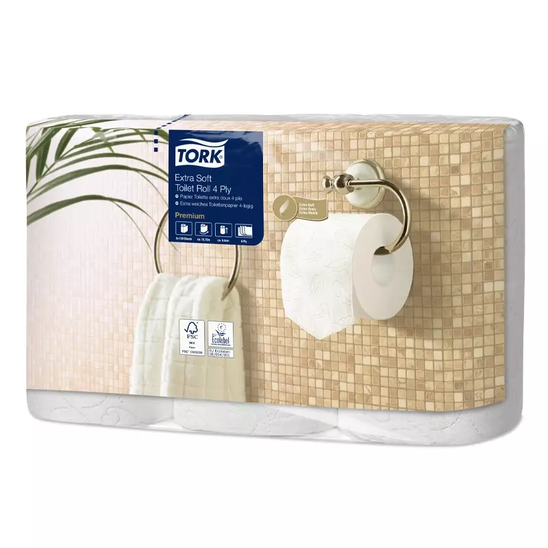 Papier toilette Tork extra doux traditionnel T4 4 plis 150 feuilles blanc