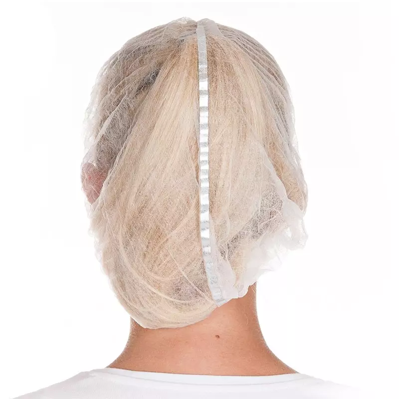 Disposable hairnets detectable spiral non-woven polypropylene 60 cm white
