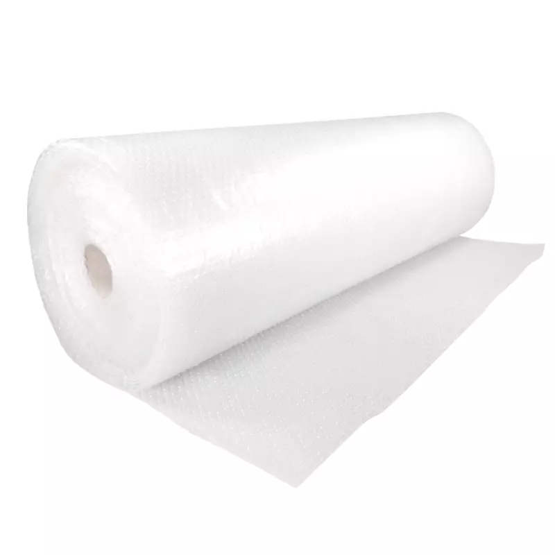 Luchtkussenfolie 10 mm nop 100 cm x 100 m 80 mu transparant