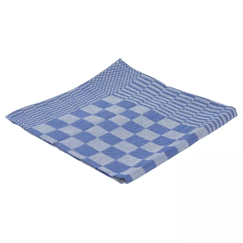 Luxury checked tea towel 65x65 cm blue